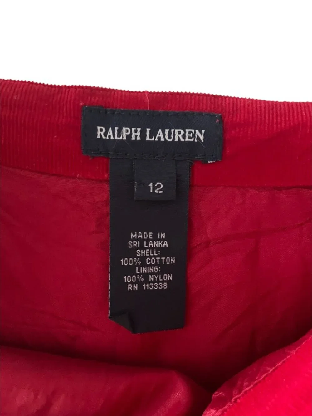 Ralph Lauren Red Corduroy Flounce Skirt – Girls 12 (NWOT)